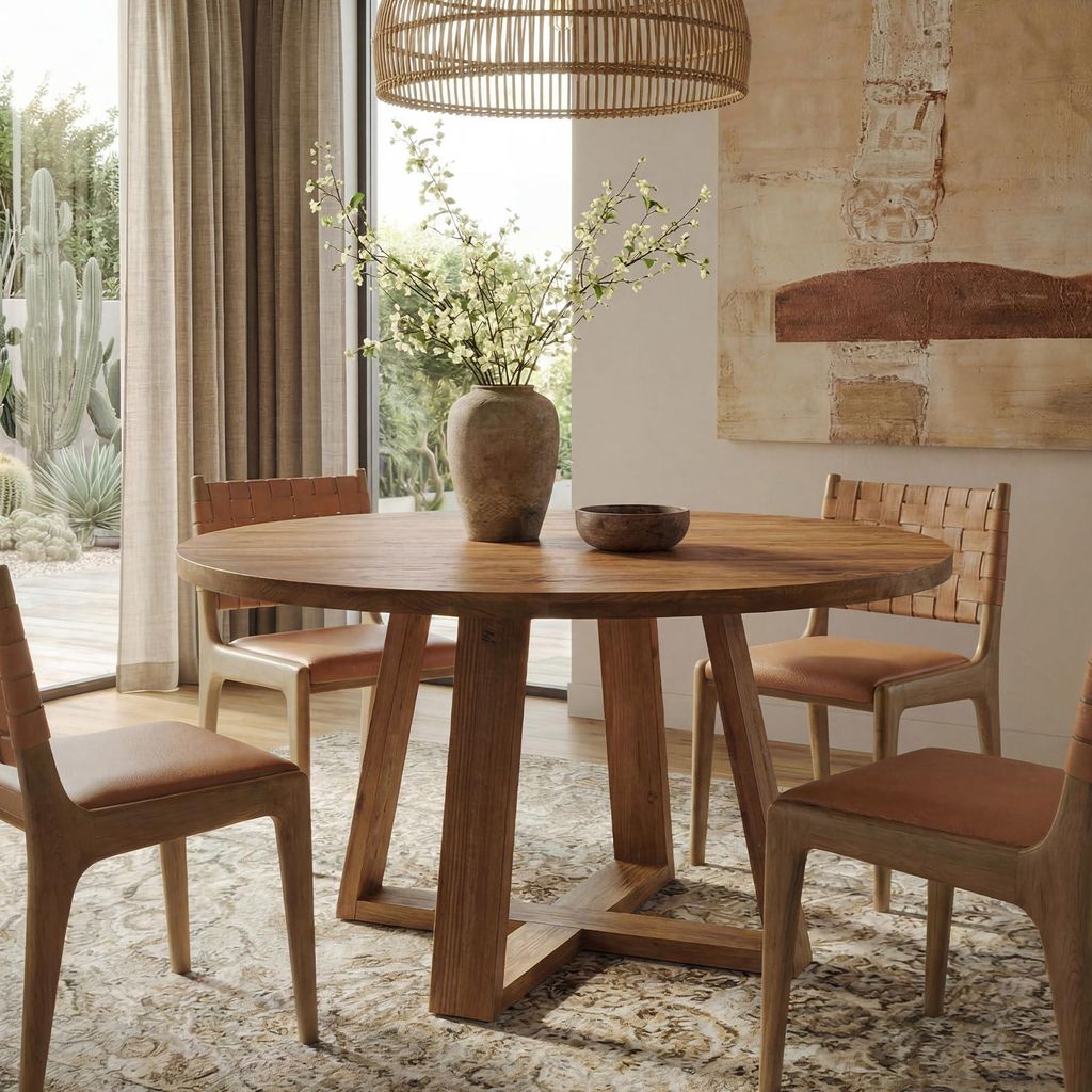120 cm Esstisch Massivholz, runder Küchentisch, Produktbild 