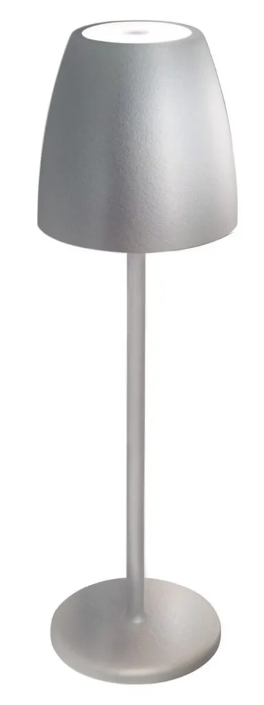 Lampe de table rechargeable 38cm MEGATRON gris argent pour intérieur