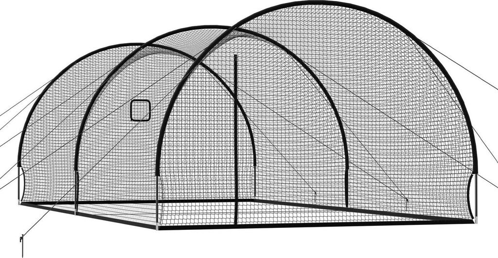 Baseball-Schlagkäfig, 6780 x 3700 x 2400 mm, freistehender tragbarer Schlagkäfig, Schlagkäfige mit 4-lagigem knotenlosem Polyester und Öffnung ...