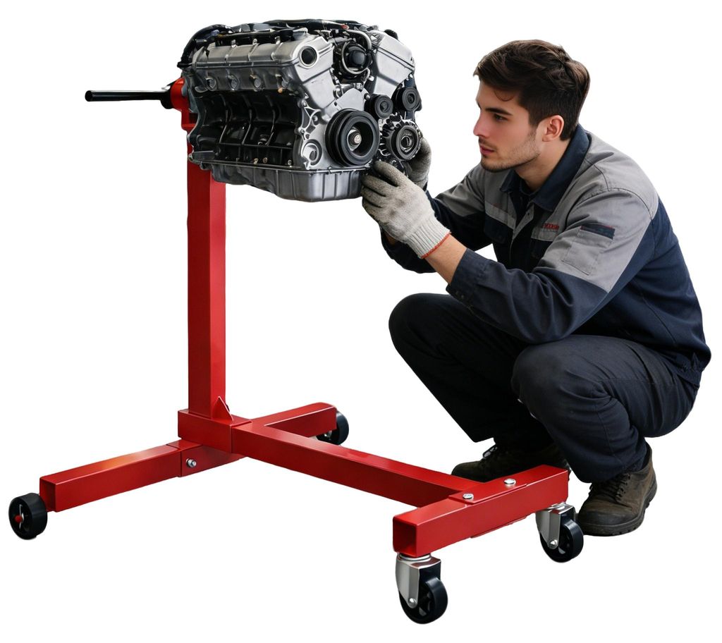 YUENFONG Motorständer Motorhalter bis zu 450kg Getriebeheber Motorheber aus lackiertem Stahl Getriebehalter mit Rollen, 360° drehbar Halter für ...