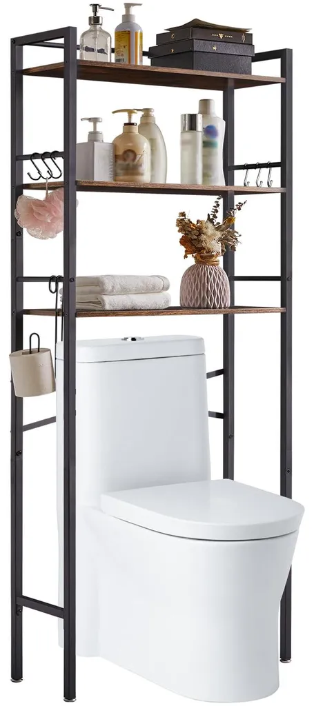 Meuble de Salle de Bains au-dessus des WC - Étagère Vintage 3 Niveaux