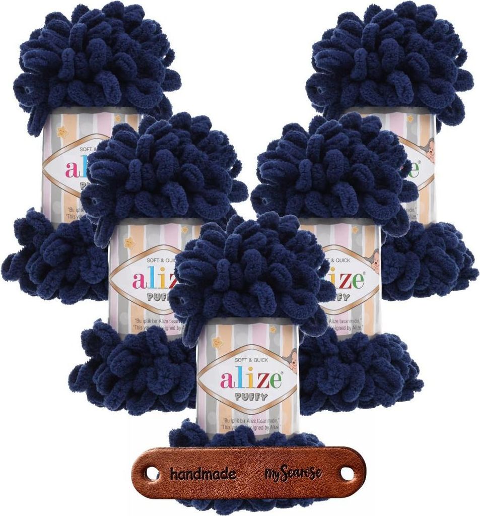 5 x ALIZE Puffy 58 Navy mit Label Produktbild 