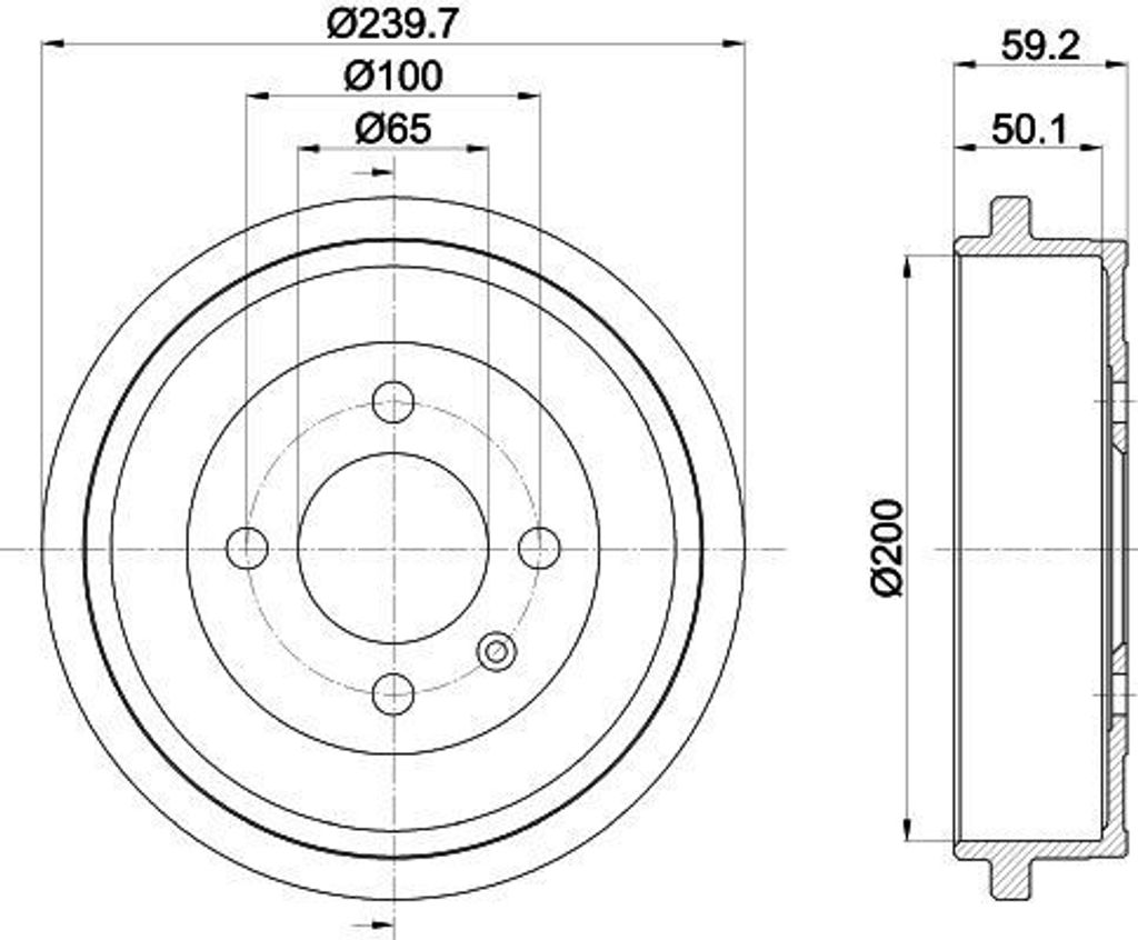 HELLA 8DT 355 301-571 - OE 1S0609617 Bremstrommel für Arosa (6H), Cordoba (6K), Ibiza (6K), Mii (KE1, KF1), Citigo (NF1), Load UP, Lupo (6E1, 6X1)...
