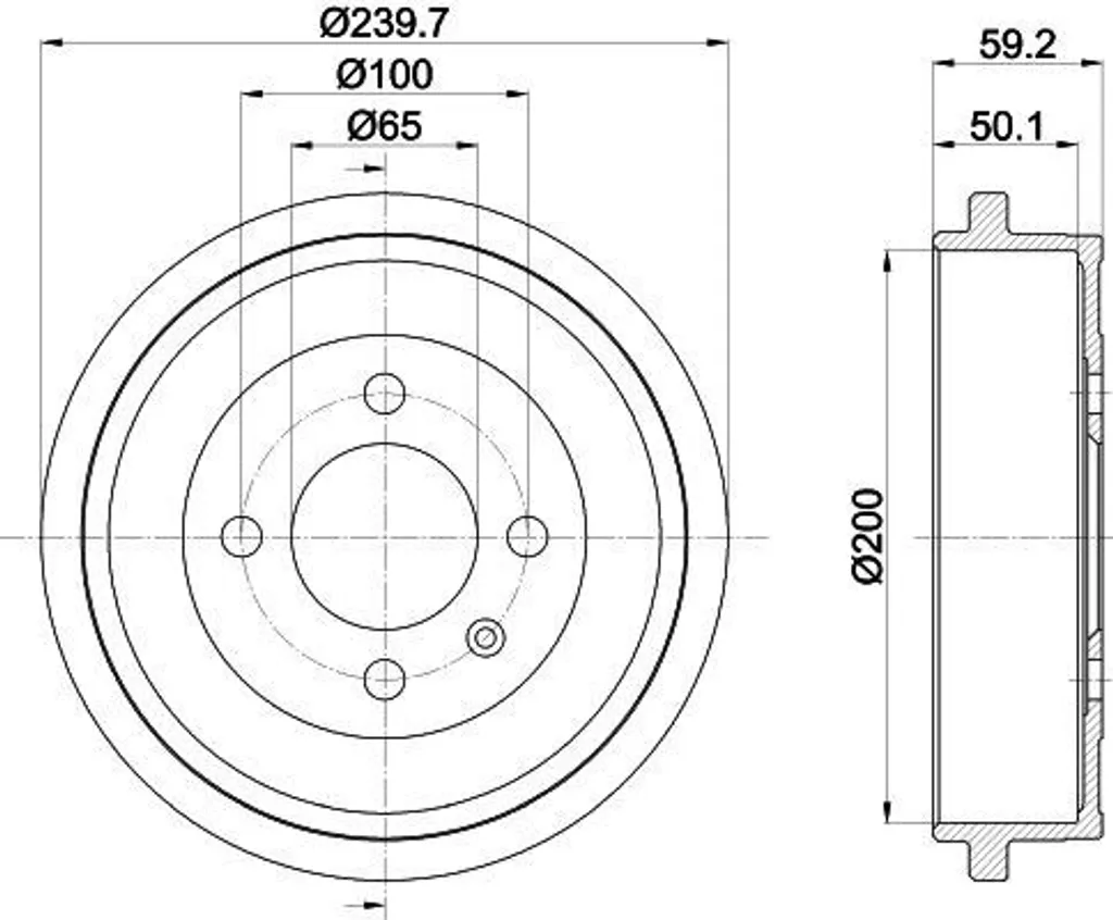 Tambour de frein haute qualité HELLA pour Skoda Citigo et VW Polo