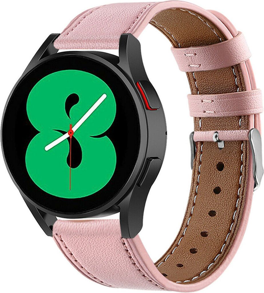 Strap-it Samsung Galaxy Watch 4 - 44mm Lederarmband (Rosa) Produktbild 