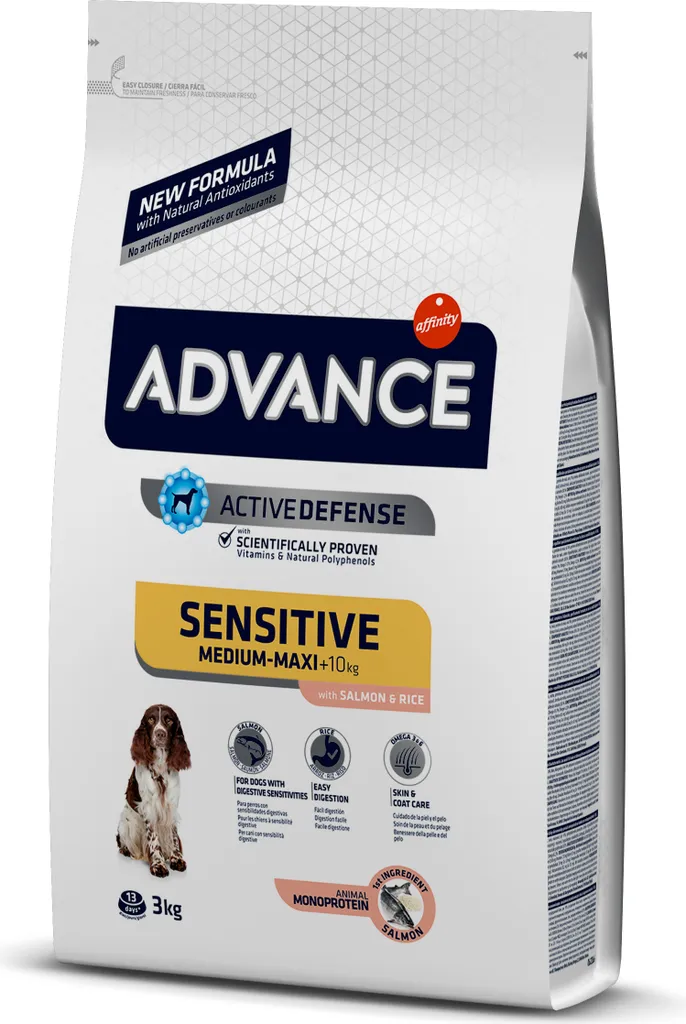 Advance Sensitive Saumon Riz 3kg - Formule Hypoallergénique pour Chien