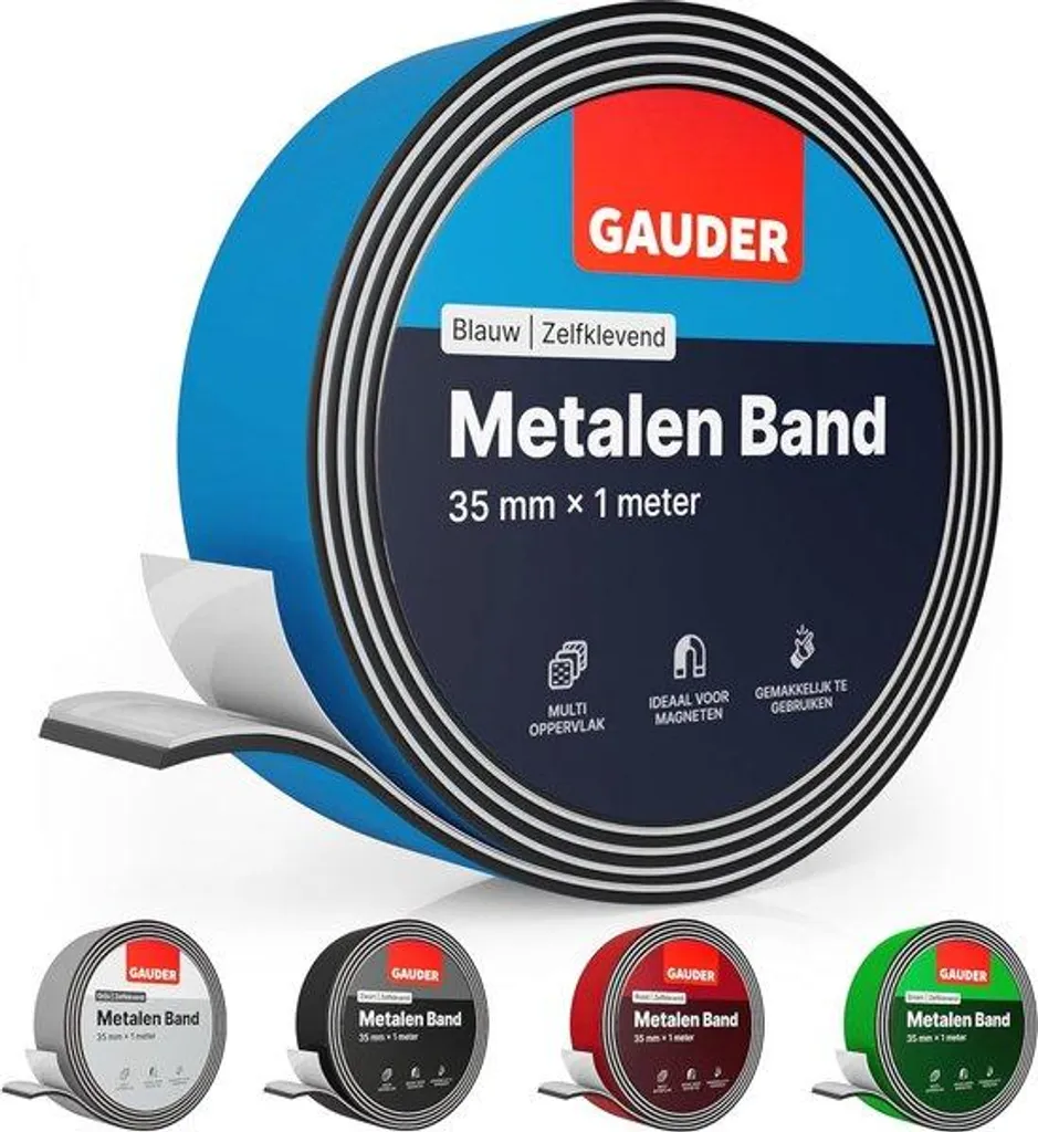 Rail métallique flexible autocollant bleu 1m pour rangement créatif