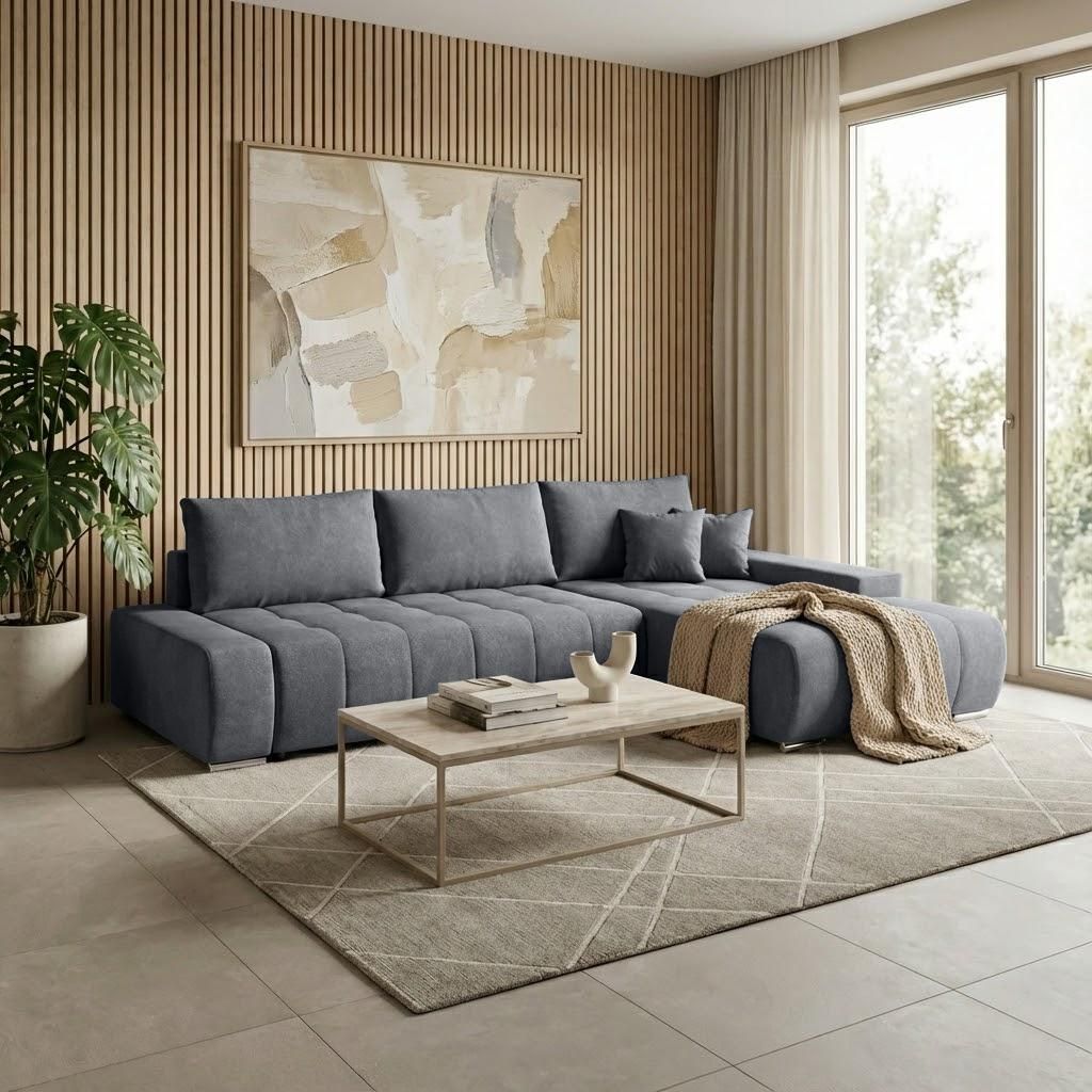 Beautysofa DRACO L Ecksofa mit Schlaffunktion & Bettkasten Produktbild 