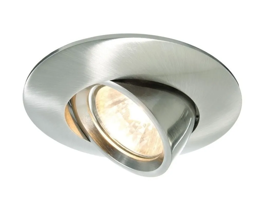 Faretto MR16 Metallo Spazzolato 12V Orientabile Piatto Professionale