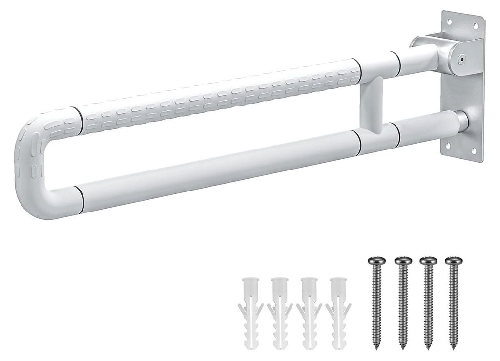 75 cm WC Haltegriff, klappbarer Wandstützgriff für Toiletten 300–350 kg, rutschfest für Badezimmer und Toiletten, Haltegriffe für Senioren un...