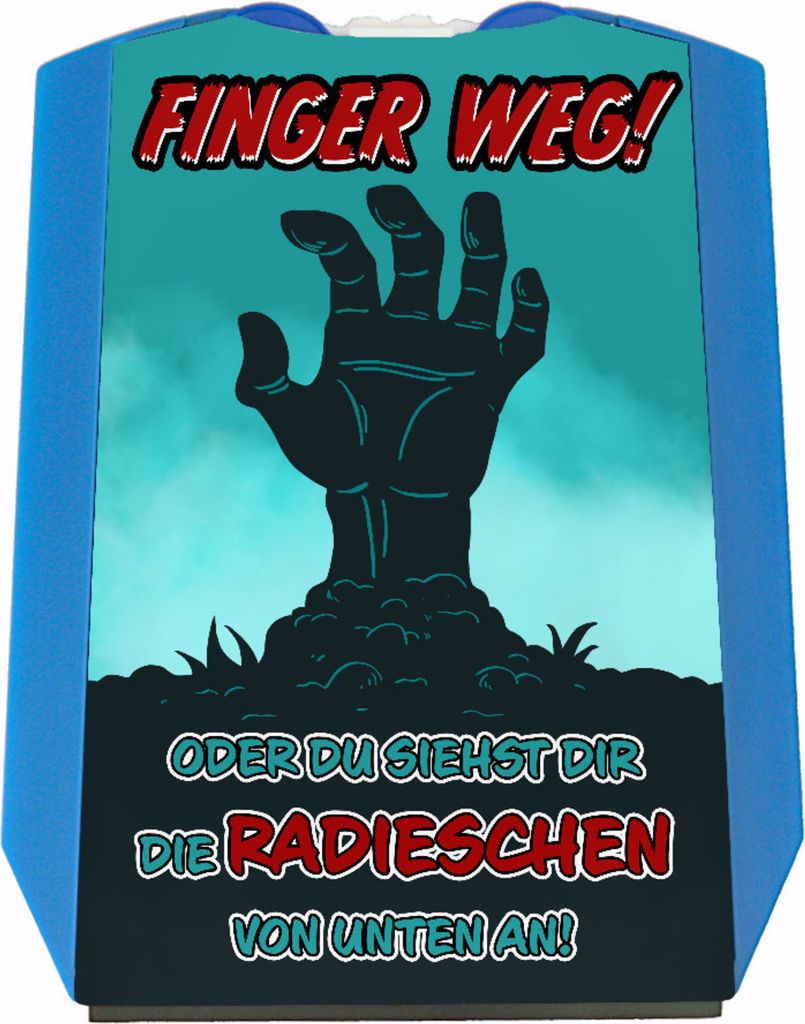Finger weg Parkscheibe mit gruseliger Zombiehand und 2 Einkaufswagenchips