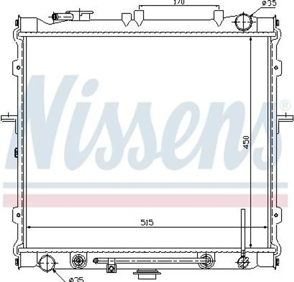 Radiateur moteur NISSENS 66607 pour réparation refroidissement Sportage