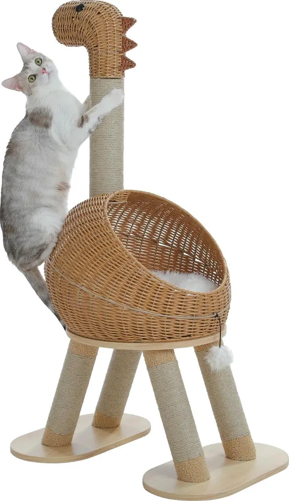 Tour d'arbre à chat dinosaure pour grand chat avec niche douillette L