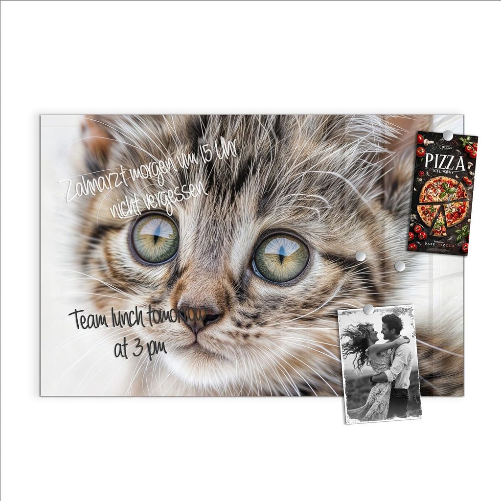 Magnettafel 90x60cm Pinnwand Whiteboard beschreibbar - Katzenjunges trittin