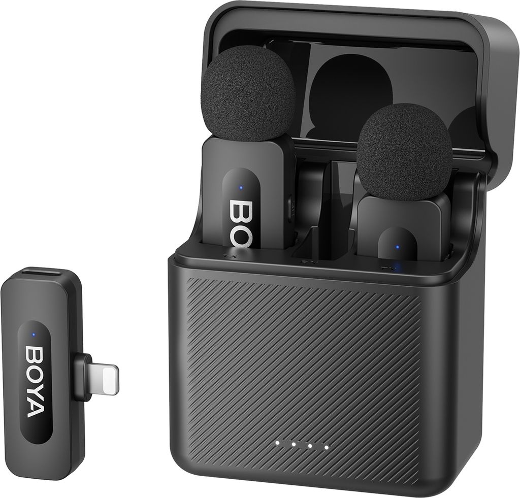 BOYA BY-V3 One-Trigger-Two 2,4G Kabelloses Mikrofonsystem Ansteck-Telefonmikrofon Omnidirektionales Mini-Ansteckmikrofon Automatische Kopplung Inte...
