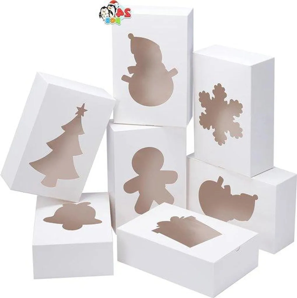Boîte cadeau de Noël 9x6x3 cm en papier blanc pour petits bijoux