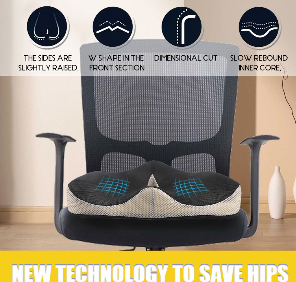 Orthopädisches Sitzkissen, Bürostuhl Kissen Memory Foam, Produktbild 2