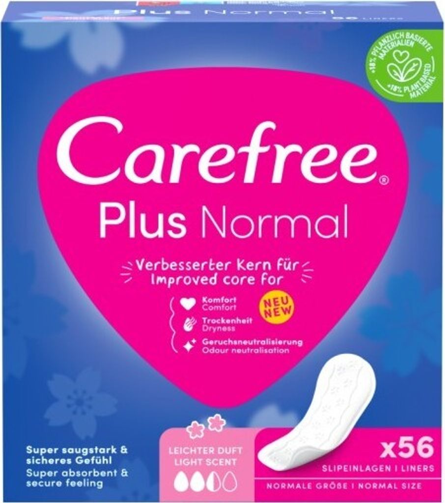 Carefree plus Normal light scent Slipeinlage 56 St Produktbild 