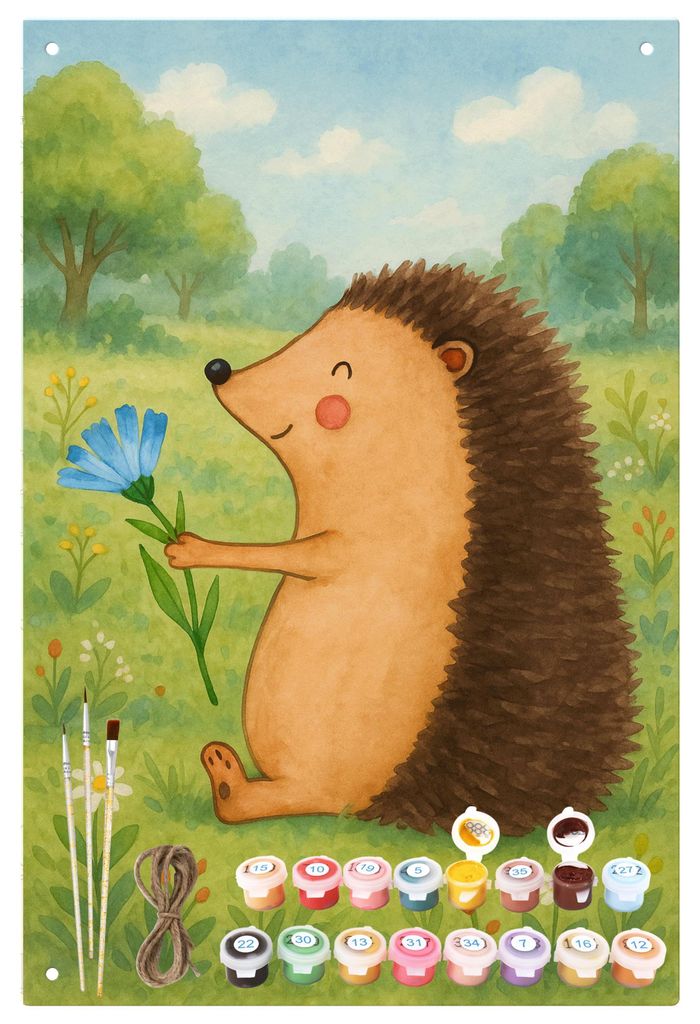 Mr. & Mrs. Panda Malen nach Zahlen Igel Blumen Design - Weiß - Geschenk, Blechschild, Besuch, Krankheit, Gute Laune, set, Genesungswünsche, Dekos...