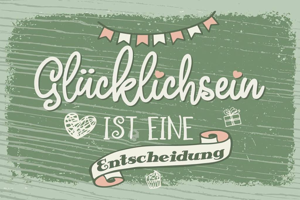 vianmo Holzschild 12x18 cm Glücklichsein ist Entscheidung Produktbild 