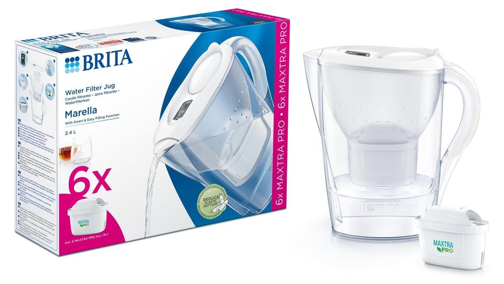 Brita Marella Cool White + 6 Maxtra Pro All-In-1 (1 stuk) Productafbeelding 