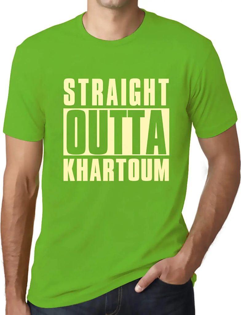 Herren Grafik T-Shirt Direkt aus dem Khartoum – Straight Outta Khartoum – Öko-Verantwortlich Vintage Jahrgang Kurzarm Lustige Druck Geburtstag