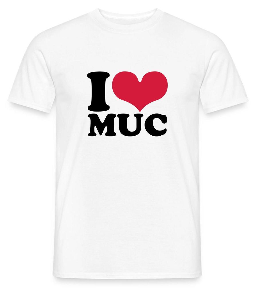 Spreadshirt I Love MUC München Herz Männer T-Shirt, XXL, Weiß