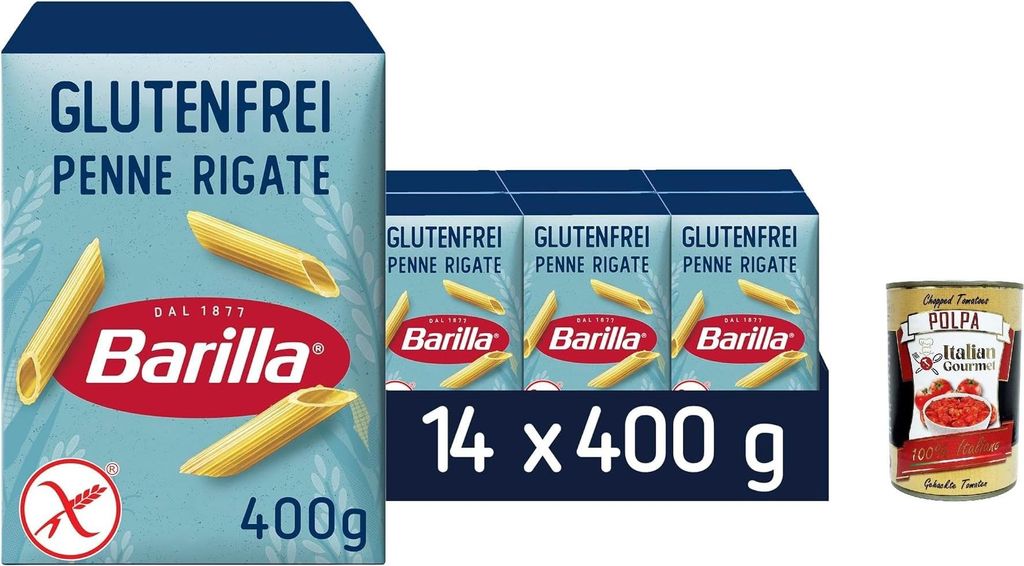 Barilla Pasta Nudeln Glutenfreie Penne Rigate aus köstlichem Mais und Reis – perfekt für Menschen mit Zöliakie oder Glutenunverträglichkeit, ...