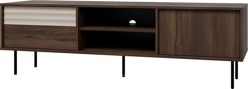 TV-Möbel Astra mit 2 Türen, Dunkles Holzoptik und Kaschmir, 180cm
