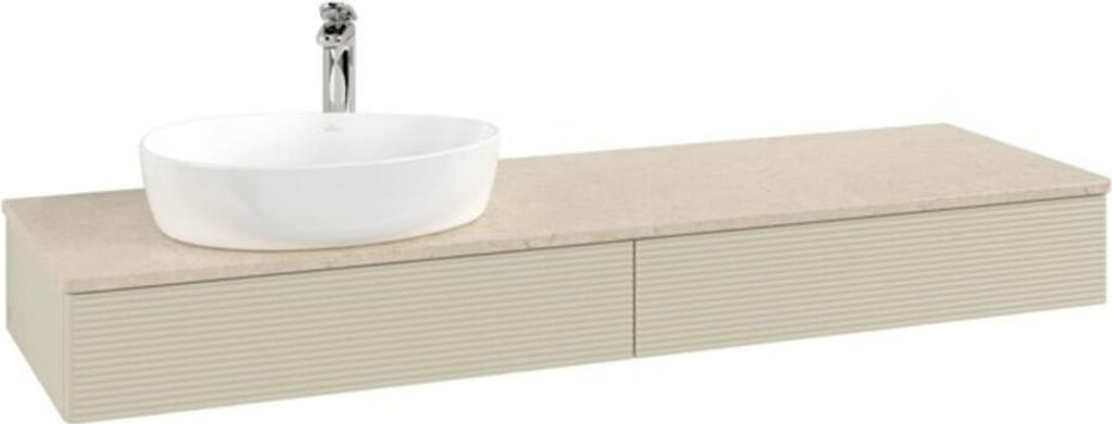 V&B Waschtischunterschrank mit Frontstruktur Antao 160x50cm, HL, WBP botti., si Gr m Lac
