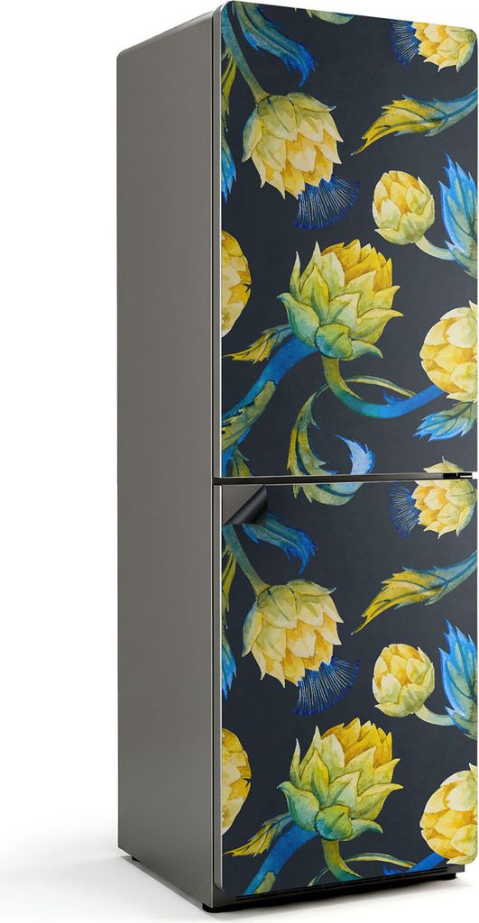 Malerische Blumenmuster – Magnetische Kühlschrank Abdeckung – Dekorfolie magnetisch Küche – Kühlschrank Magnet Deko – selbstklebende Mag...