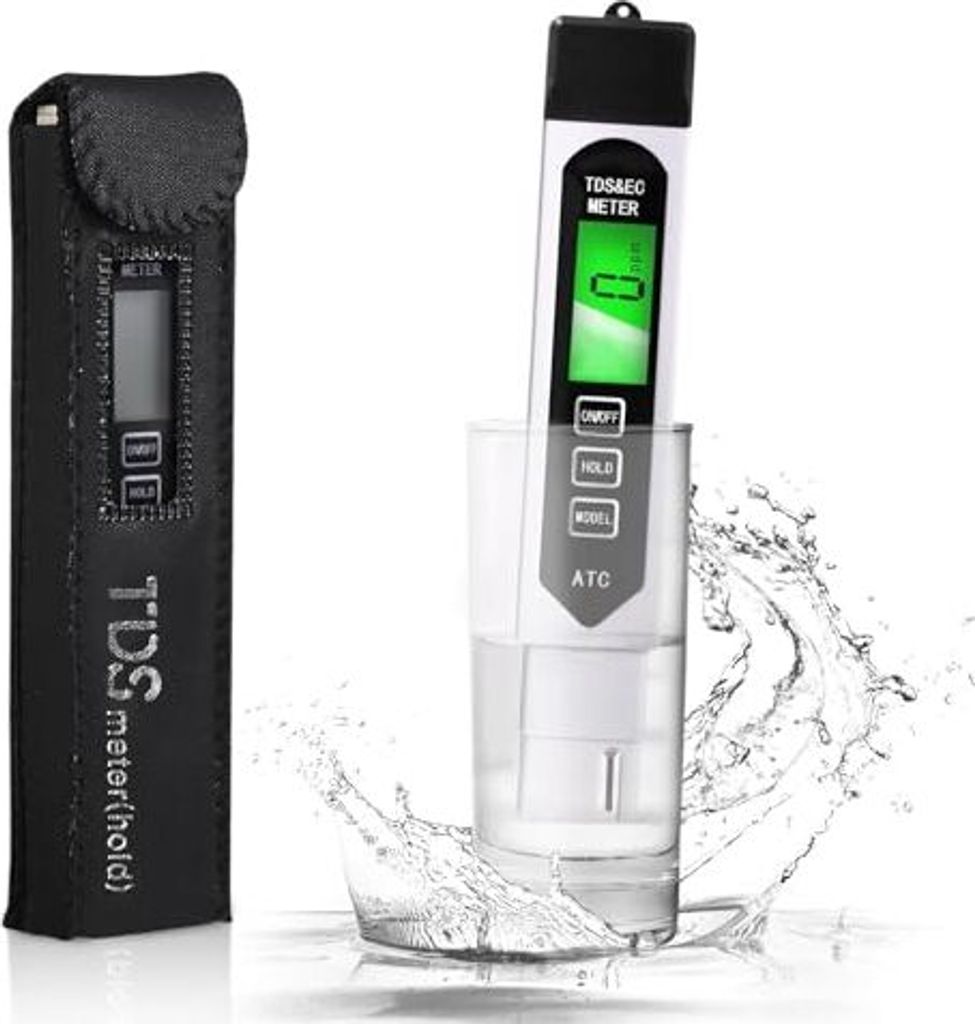 Wassertester, 3-in-1-LCD-Hintergrundtester, TDS-Meter / EC-Teiche, Trinkwasser, Aquarium, Schwimmbad, Pool, Pool