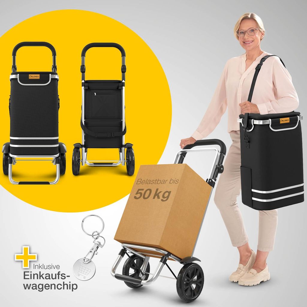 ELONEO Einkaufstrolley klappbar, Einkaufswagen mit Produktbild 