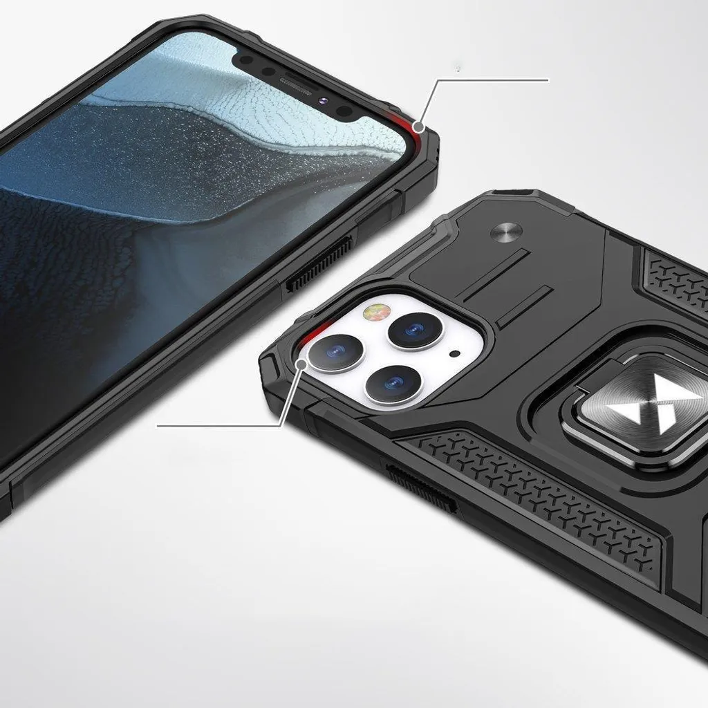 Custodia Professionale iPhone 14 Pro Max Wozinsky Ring Armor - Nero Business - 3