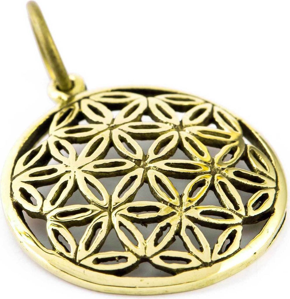 Blume des Lebens Anhänger klein Bronze Flower of Life - Produktbild 