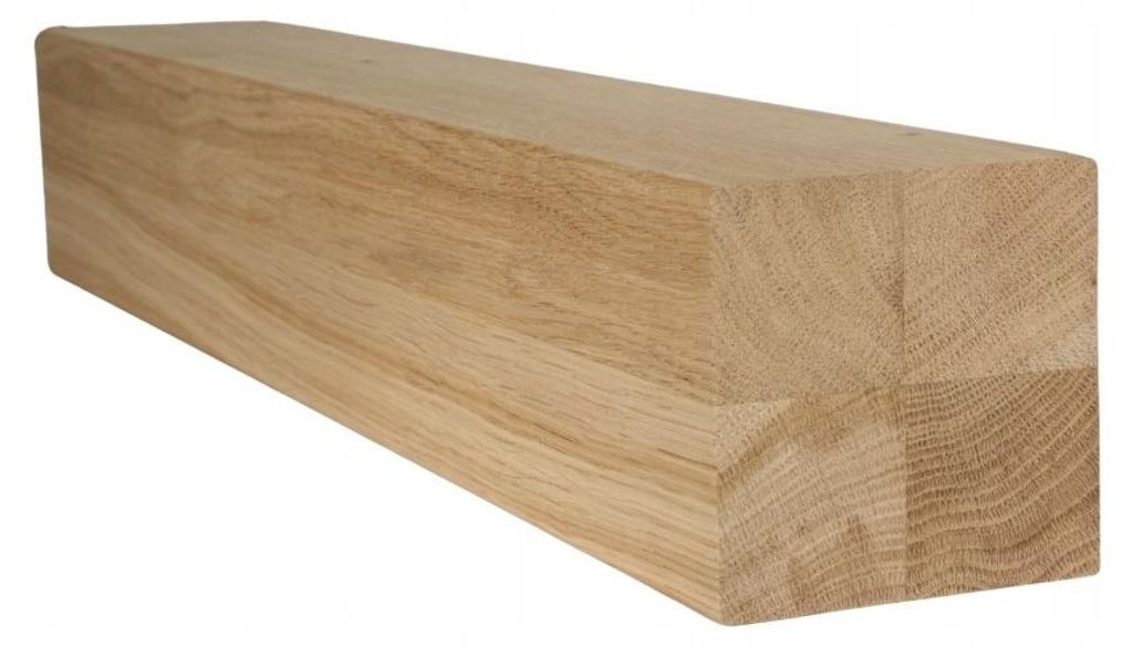 Möbelfuß - 8x8x50 cm - Eichenholz - Sorgfältig Geschliffen - Bereit zum Lackieren oder Streichen - Leicht Abgerundete Kanten - Fuss für Möbel