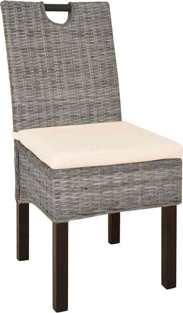vidaXL Esszimmerstühle 4 Stk. Kubu-Rattan Mangoholz