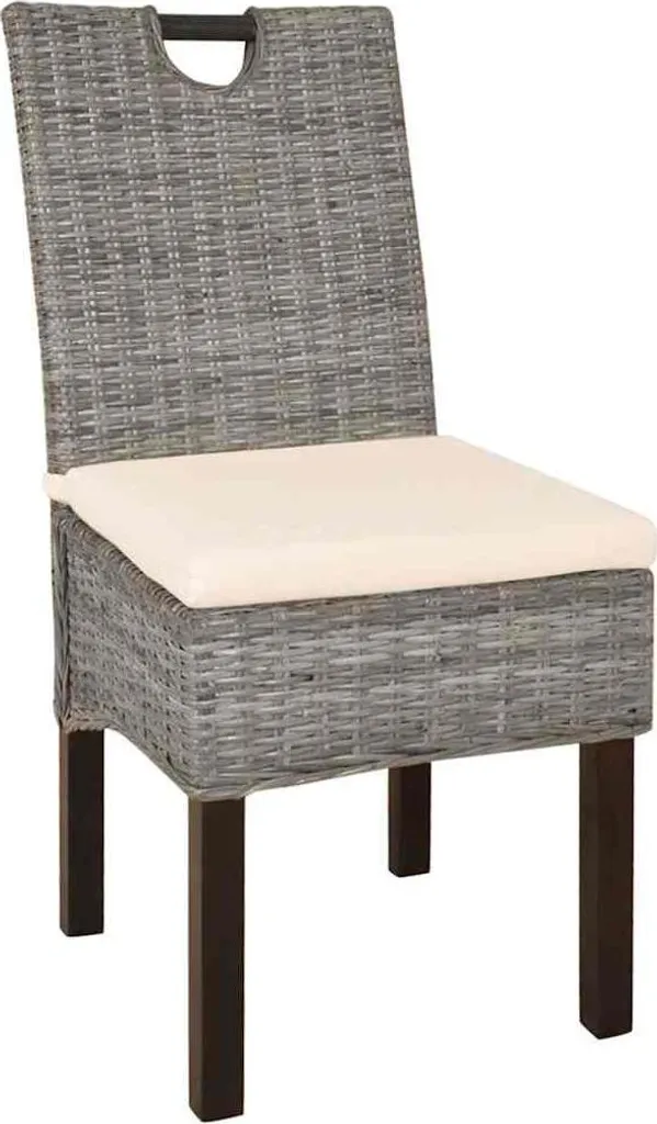 vidaXL Chaises de salle à manger 4 pcs en rotin Kubu et bois de mangue