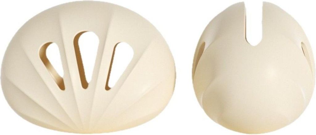 INF 2er Set Silikon Make-up Schwamm Halter Atmungsaktiv Staubdicht 7.7cm x 5.3cm x 5.8cm Reise Beige