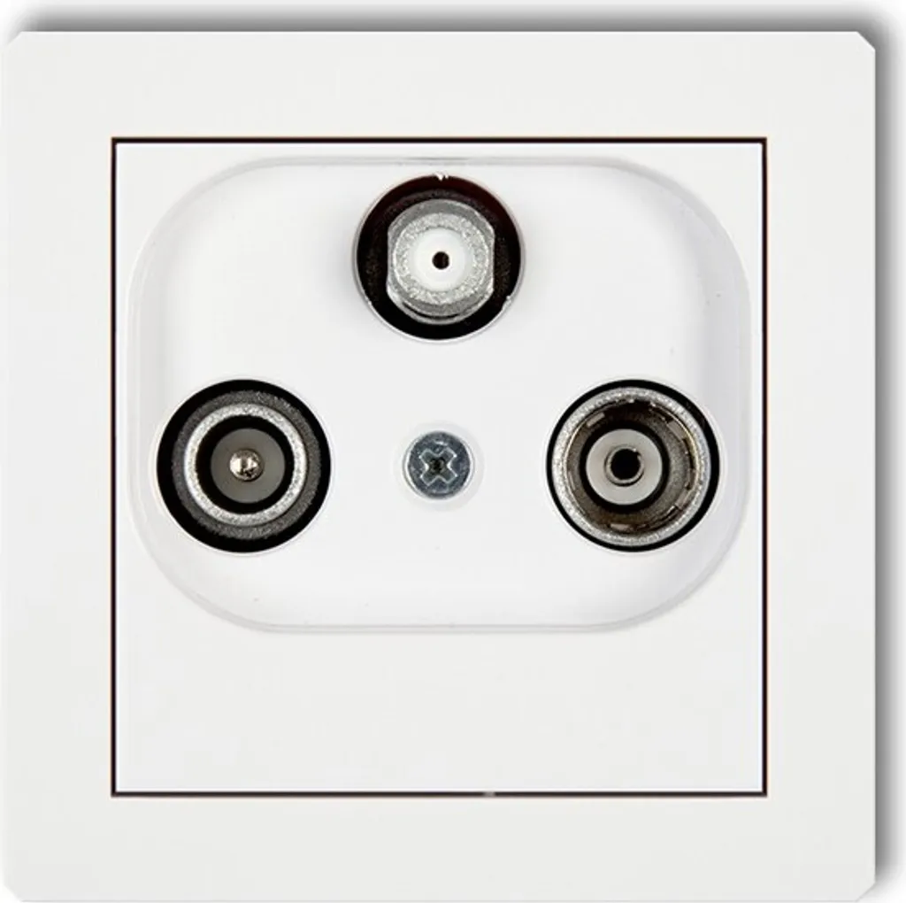 Prise RTV-SAT Karlik Deco Blanche - Finition Haute Qualité pour Intérieur