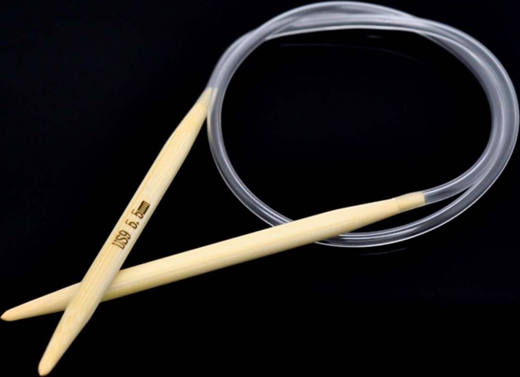 Bambus Rundstricknadel Größe 5,5 mm, 40 cm Stricknadel Produktbild 