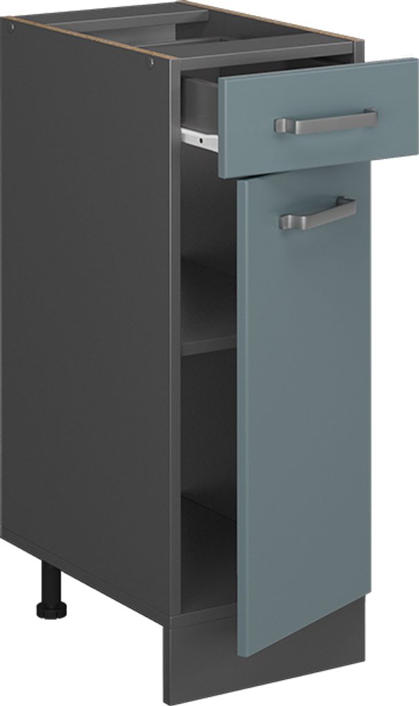 Küchenunterschrank Vicco R-Line Blau-Grau 30 cm ohne