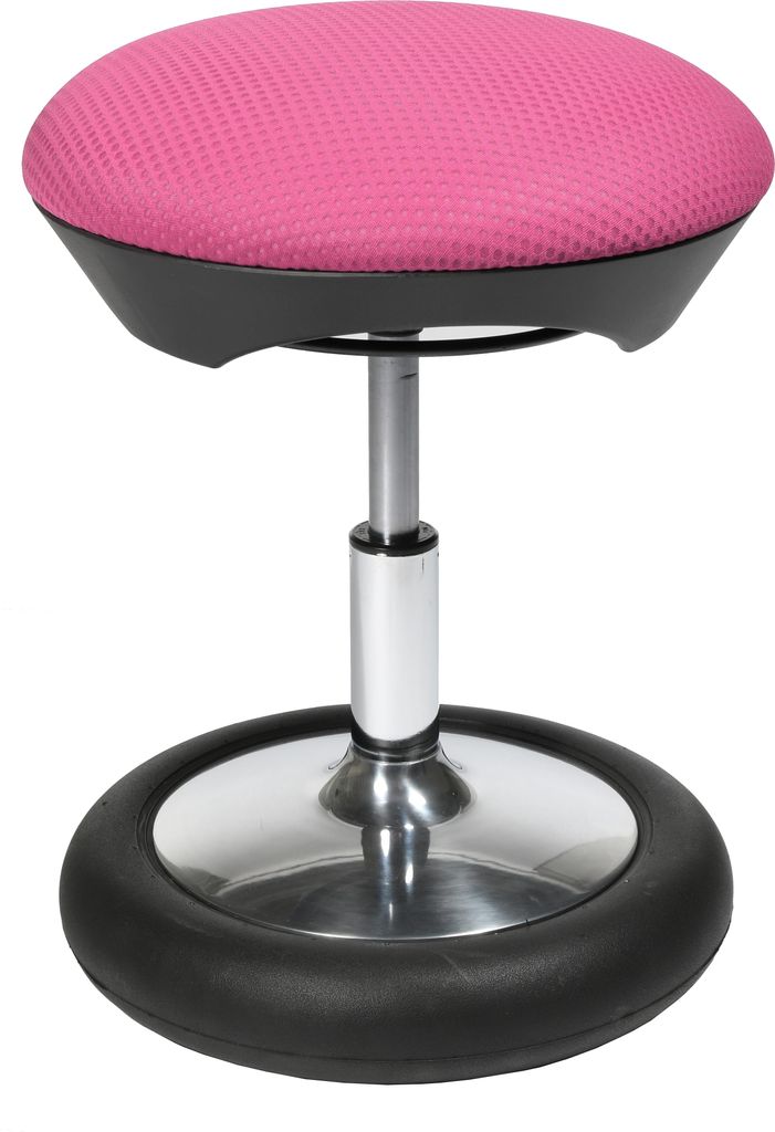 Kinderhocker Topstar Drehhocker ergonomisch Sitness Kid 20 Net drehbar, höhenverstellbar, chrom/rosa bromeere