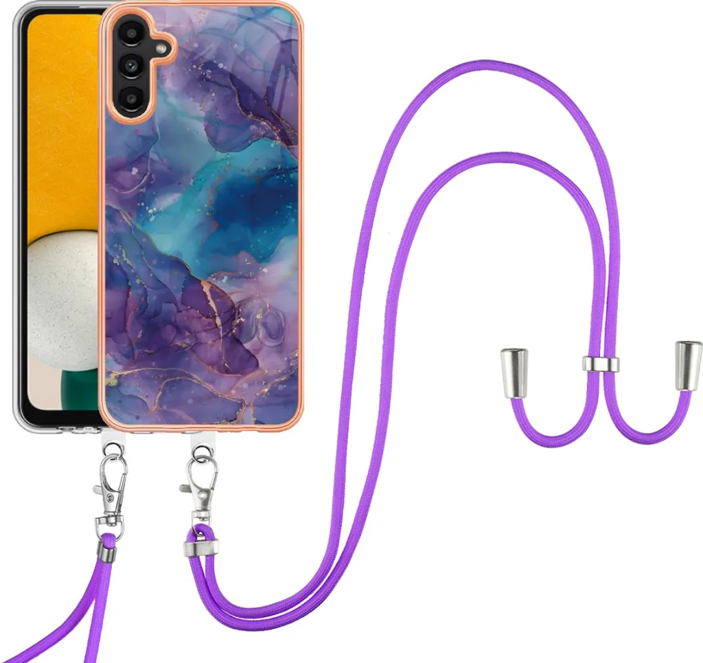 Cover Samsung A13 5G / M13 5G / A04 Viola Bumper con Cordino Regolabile
