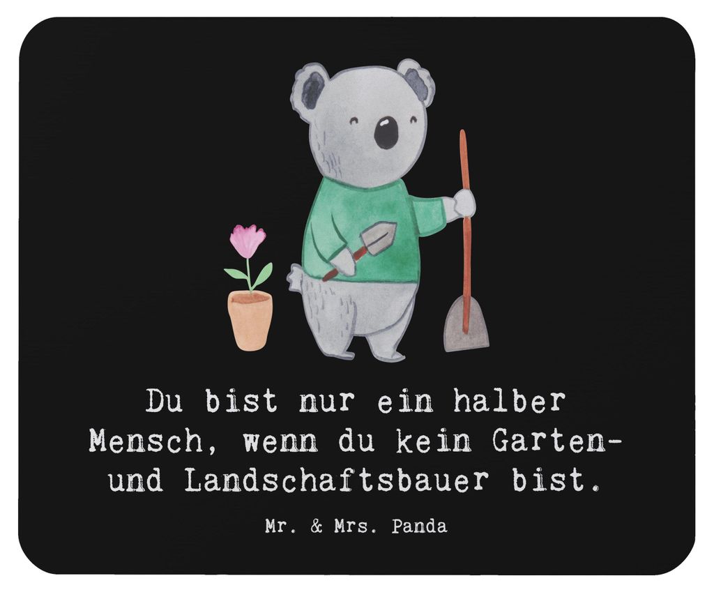 Mr. & Mrs. Panda mausteppich Garten- und Landschaftsbauer Herz - Schwarz - Geschenk, Mauspad, Gärtnerei, Gärtner, Lustig, laptop mousepad, Mouse ...