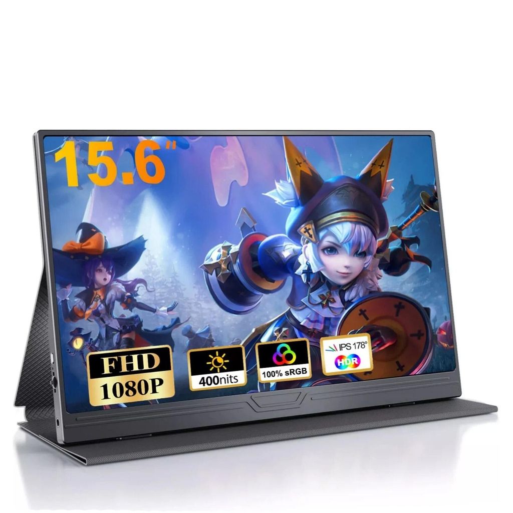 15,6-Zoll tragbarer Monitor 1080P FHD, kompatibel mit USB-C Produktbild 
