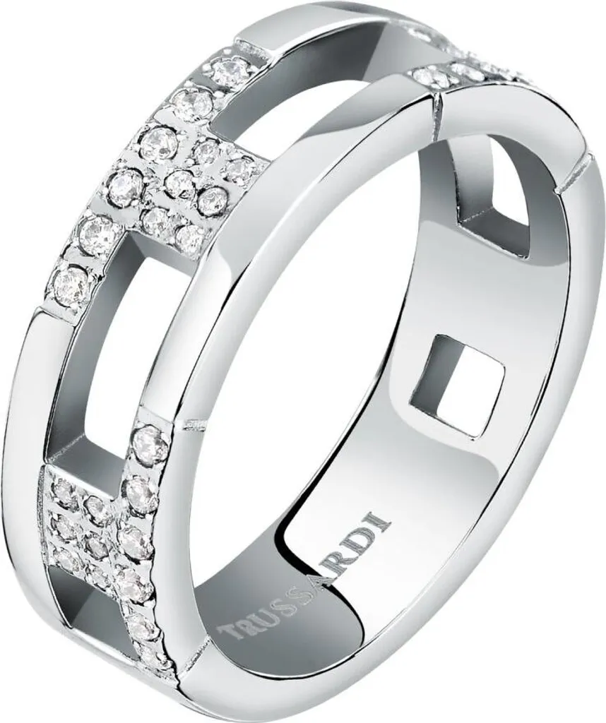 Bague en acier fusionné avec zircone TJAXC40 T-Logo - Taille 56 mm