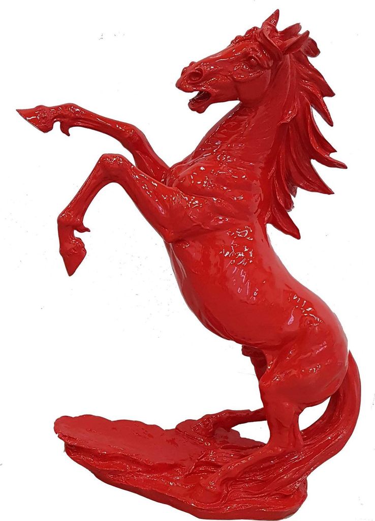 Moderne Dekoration Figur Statue Skulptur Abstrakt 92 cm Rotes Pferd Mustang Neu