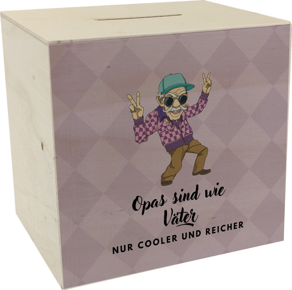 Opas sind wie Väter nur cooler und reicher Spardose aus Holz