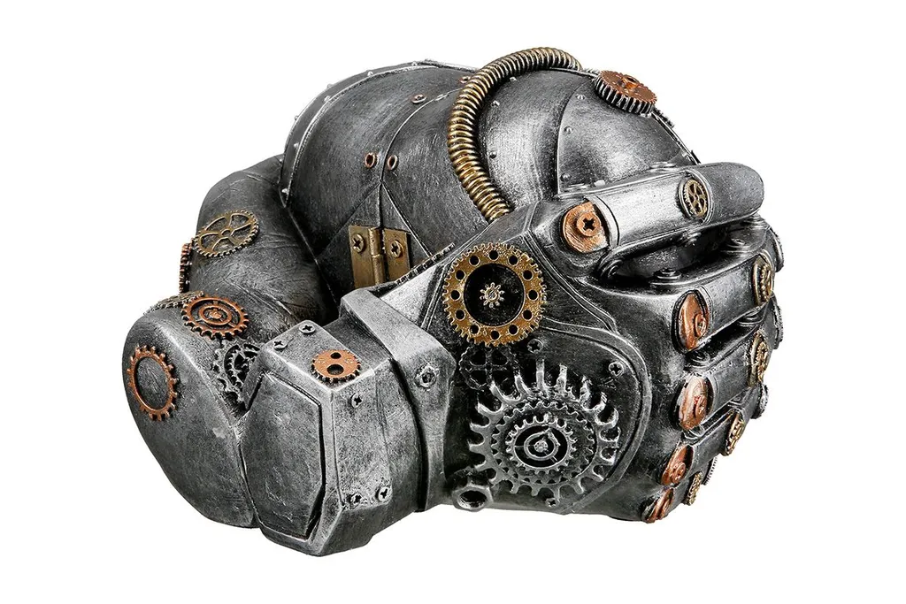 Objet Déco Cœur Steampunk Argenté Idéal pour Cadeau Original 15x15x12cm